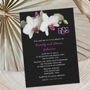 Invitación Vow Renovación Orquídeas Amarillas Florales y Mono