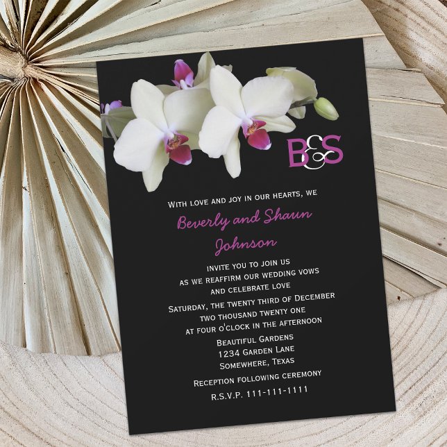 Invitación Vow Renovación Orquídeas Amarillas Florales y Mono (Subido por el creador)