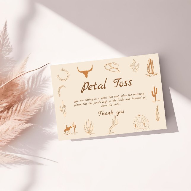 Invitación Vowboy western Wedding Send Off Petal Toss Card (Subido por el creador)