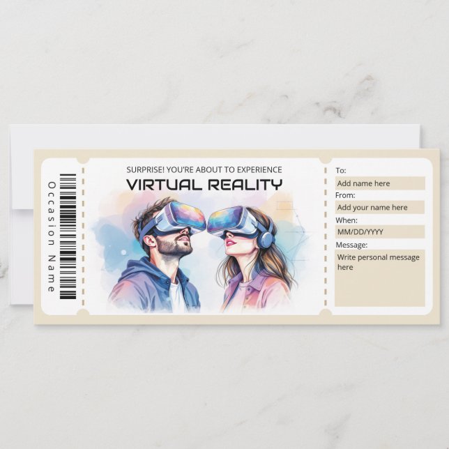 Invitación VR Experience Ticket Gift Certificate (Anverso)