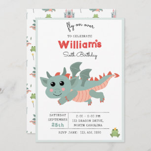 Invitación Vuela por el Fiesta de cumpleaños de Dragon Boy