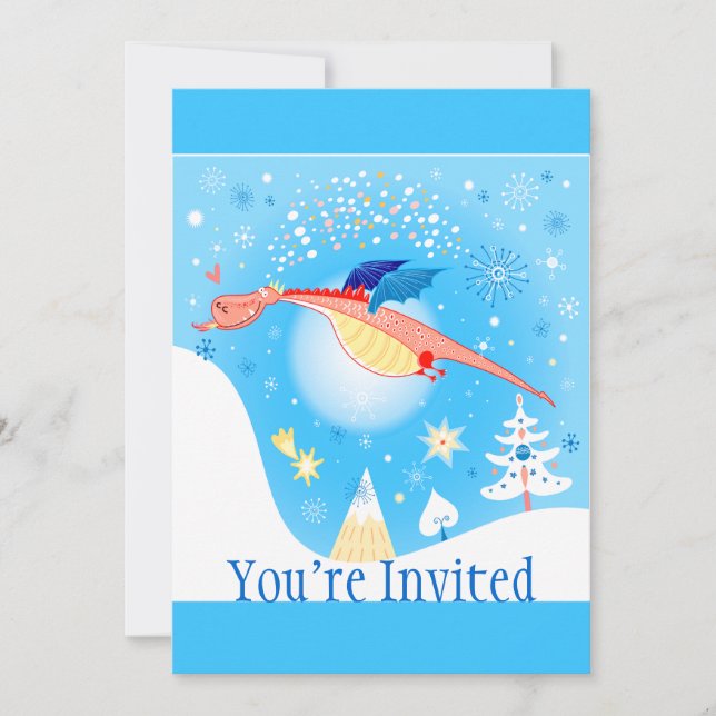 Invitación Vuelo del dragón del invierno a través de los (Anverso)