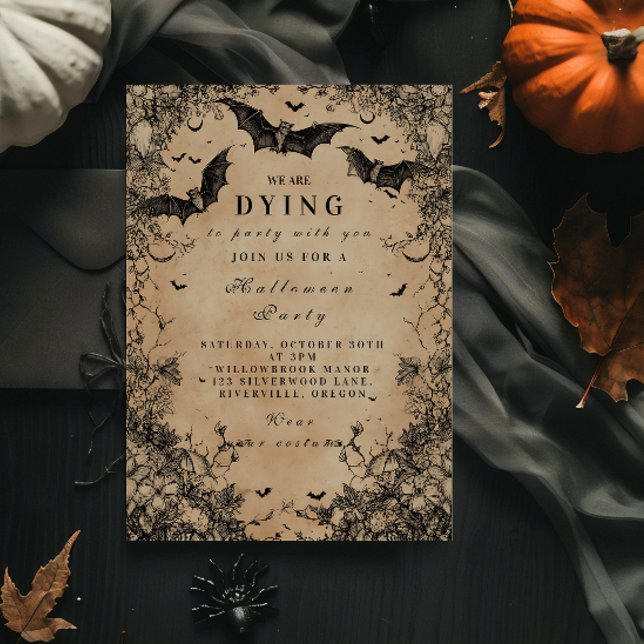 Invitación Vuelo gótico oscuro de Halloween (Subido por el creador)