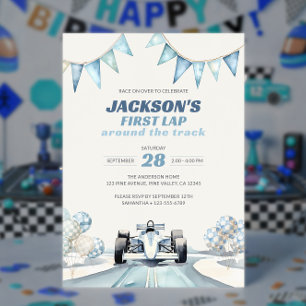 Invitación Vuelta a la Pista de Carreras Cumpleaños 1er Año