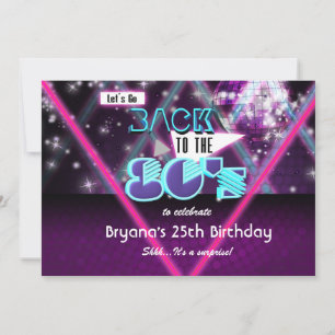 Invitación VUELTA A LOS 80'S GLAM Fiesta de Baile de Chicas I