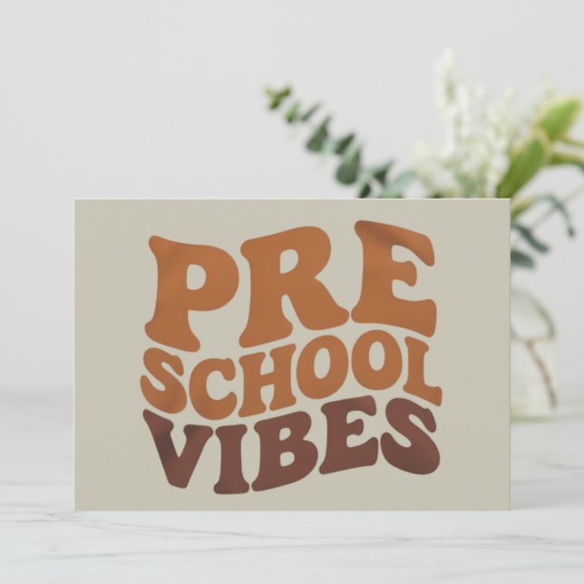 Invitación Vuelta al cole primer día de preescolar groovy (Anverso de pie)