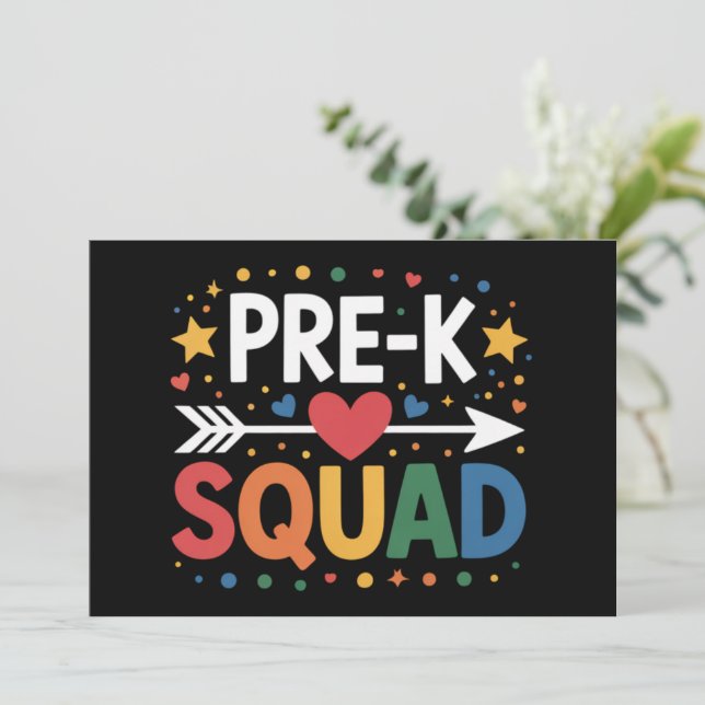 Invitación Vuelta al cole primer día de preescolar Pre-K  (Anverso de pie)