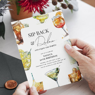 Invitación Vuelve a beber, relájate y disfruta la fiesta de c