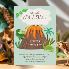 Invitación Vulcanos Dinosaurios Jungla Fiesta de Cumpleaños P