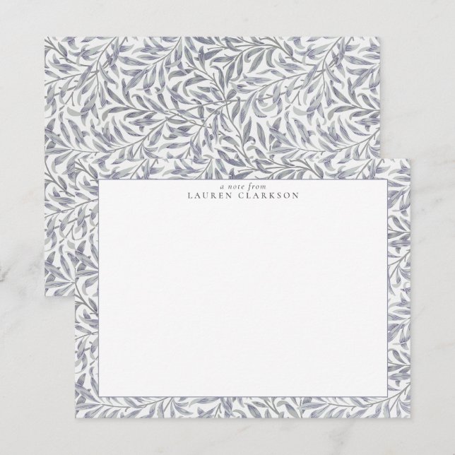 INVITACIÓN W. MORRIS WILLOW BOUGH LIGHT BLUE/GRAY NOTE CARD (Anverso / Reverso)