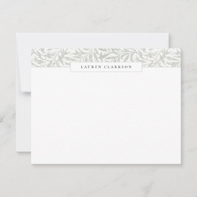 Invitación W. Morris Willow Bough Top Border Stationery card (Anverso)