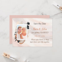Wabi Sabi Watercolor Photo Save the Date
