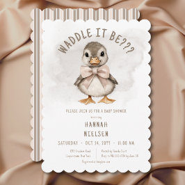 Invitación Waddle Adorable Duckle It Be Baby Shower