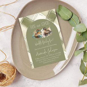 Invitación Waddle It Be Green Mallard Duck Revelación de Géne