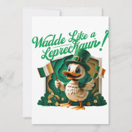 Invitación Waddle Like a Leprechaun" Fiesta de San Patricio