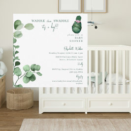 Invitación Waddle y luego Swaddle es un Baby Shower verde niñ