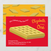 Waffle Cute Breakfast Brunch Niños 1er cumpleaños