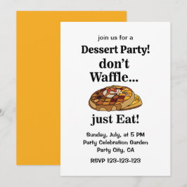 Invitación Waffle Dessert Food Funny