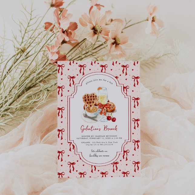 Invitación Waffles y Mimosas | Brunch del Día de Galentine (Subido por el creador)