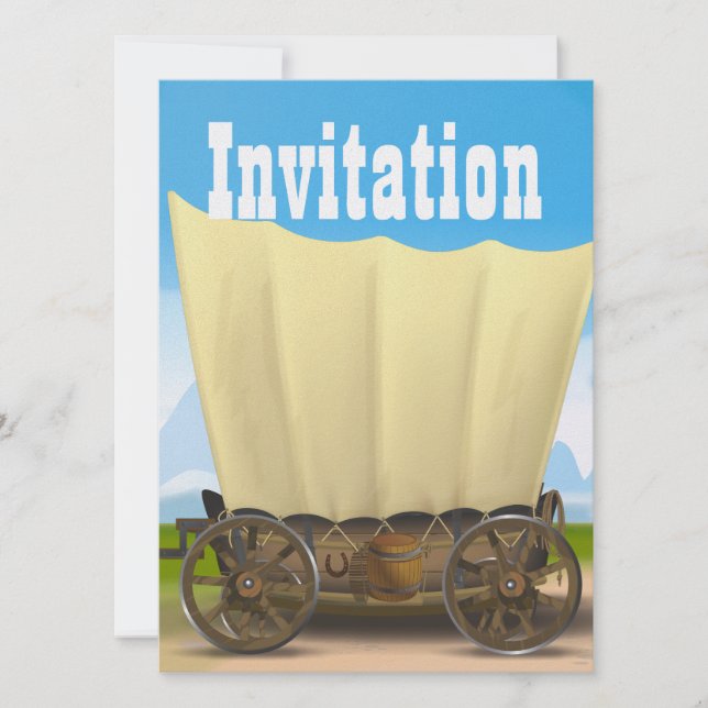 Invitación Wagon West (Anverso)