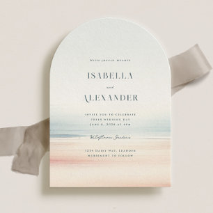 Invitación Wailea Watercolor Minimalista Elegante Boda de Pla