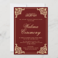Walima Burgundy Frame Islam Muslim Boda