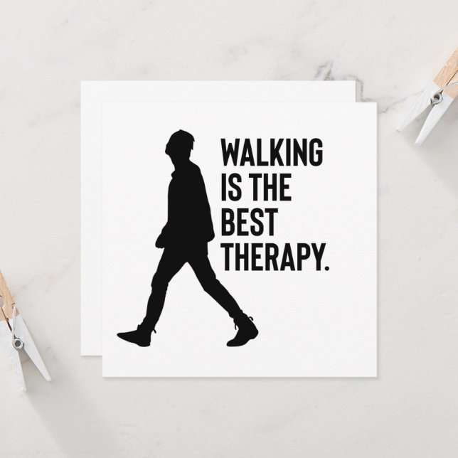 Invitación Walking is the Best Therapy Quote (Anverso/Reverso In Situ)