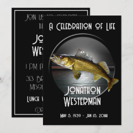 Invitación Walleye Pike Fishing Celebration of Life