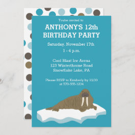 Invitación Walrus en la fiesta de cumpleaños del Personalizad