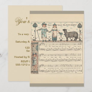 Invitación Walter Crane Baa Baa Oveja Negra Rima Infantil