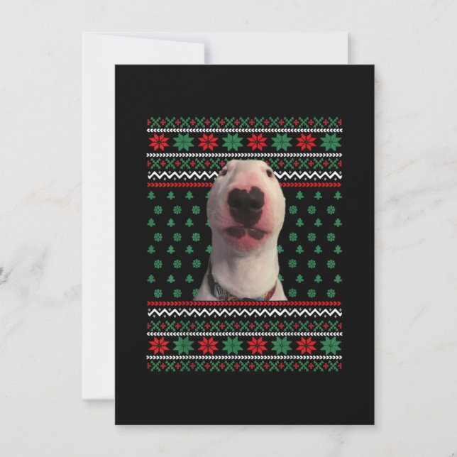 Invitación Walter Dog Meme Navidades feos Sweater Xmas Gracio (Anverso)