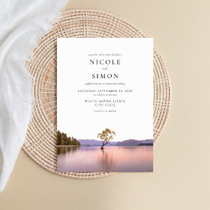 Invitación Wanaka Tree Watercolor Landscape Boda