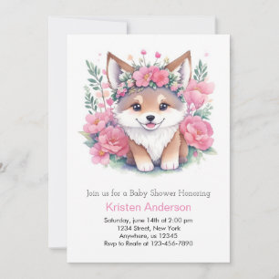 Invitación Wandering con los lobos: Baby Shower Chica