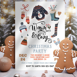 Invitación Warm and Cozy Winter Party Christmas Clothes