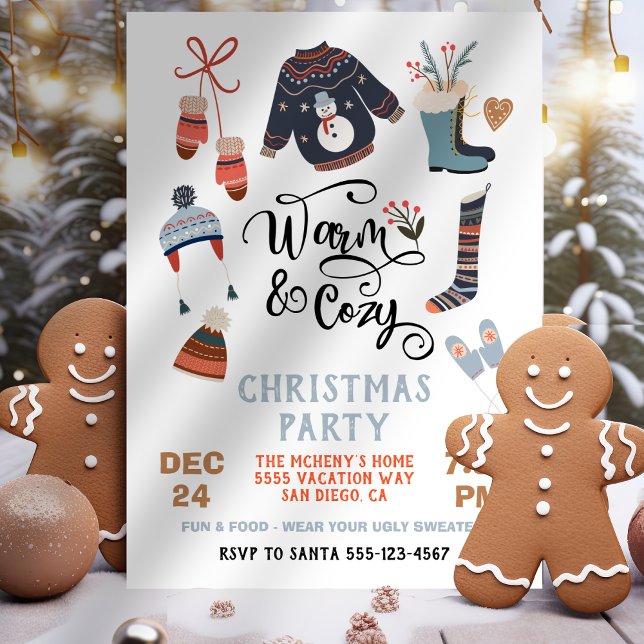 Invitación Warm and Cozy Winter Party Christmas Clothes (Subido por el creador)