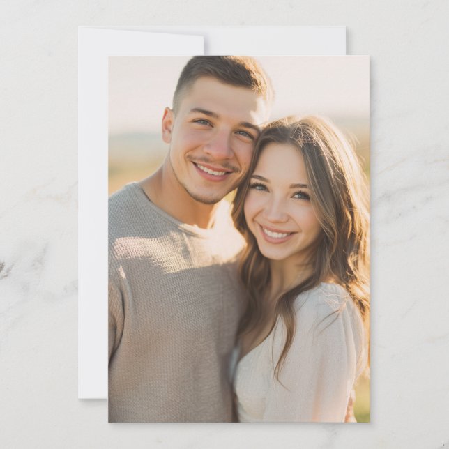 Invitación Warm Beige Romantic Photo (Anverso)