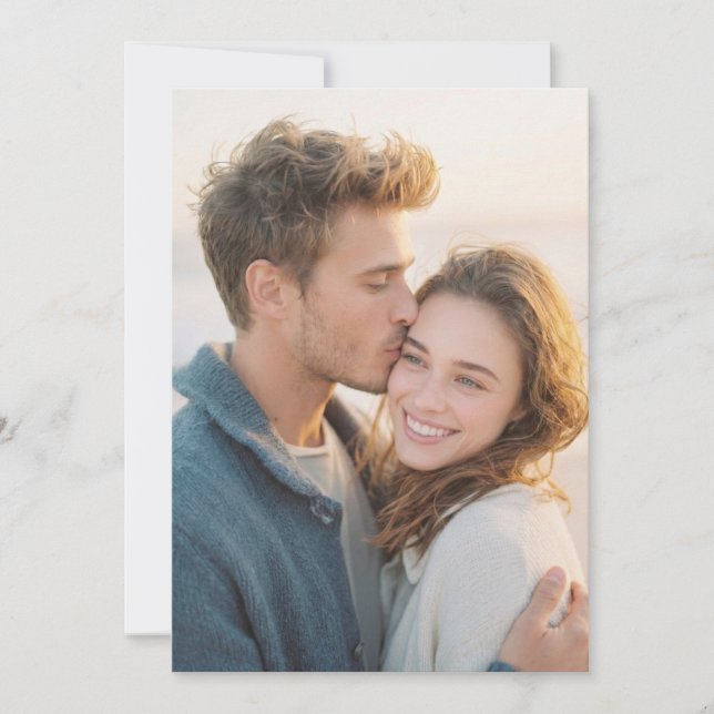 Invitación Warm Beige Romantic Photo (Anverso)