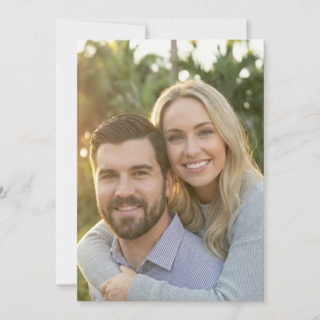 Invitación Warm Blue Gray Photo (Anverso)