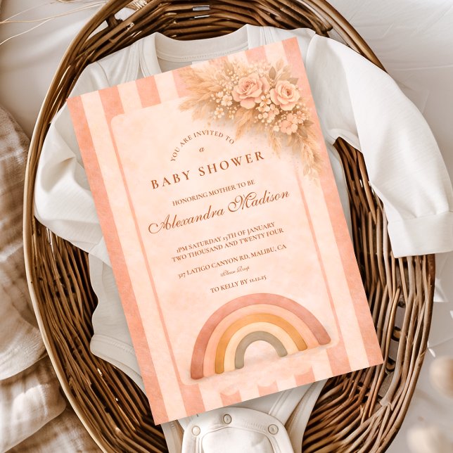 Invitación Warm Desert Boho Rainbow Baby Shower (Subido por el creador)