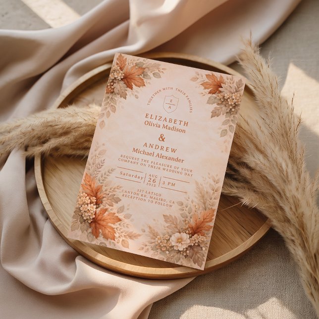 Invitación Warm Floral Fall Wedding (Subido por el creador)