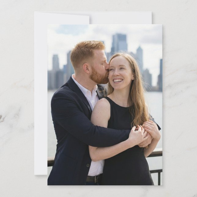 Invitación Warm Navy Affectionate Photo (Anverso)