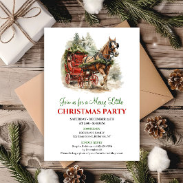Invitación Warm rustic winter scene Christmas party invite