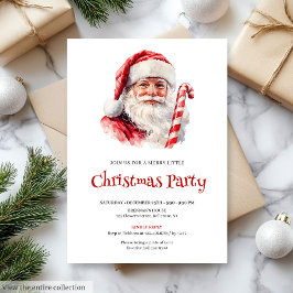 Invitación Warmish classic Santa Claus Christmas invitation