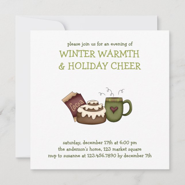 Invitación Warmth de invierno ・ Rollo de canela (Anverso)