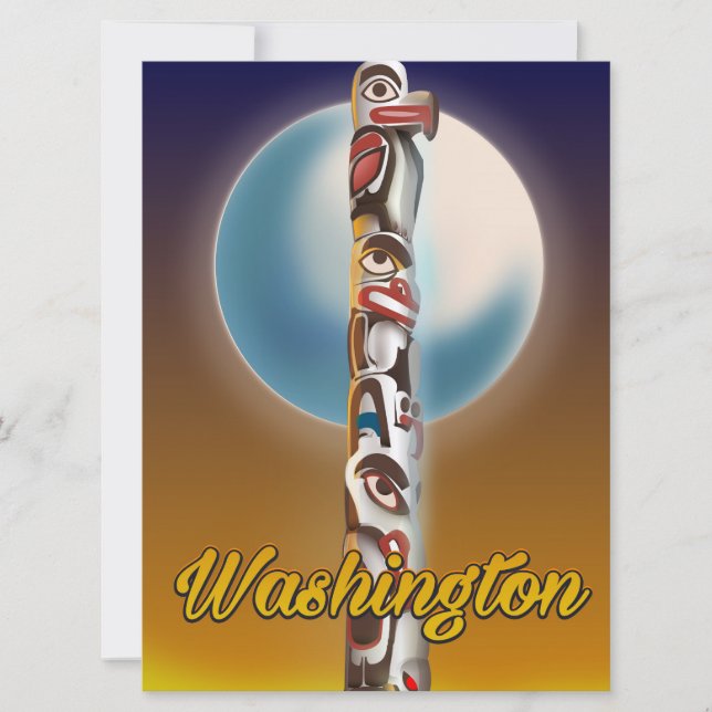 Invitación Washington Totem Pole (Anverso)