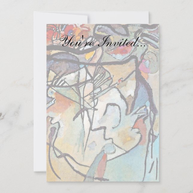 Invitación Wassily Kandinsky - Composición cinco arte abstrac (Anverso)