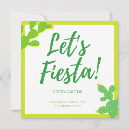 Invitación Watch Me Grow Green Cactus Succulent Fiesta Favor 