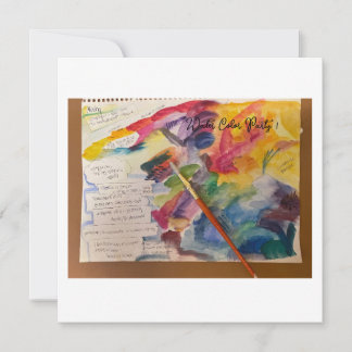 Invitación Water Color Mixing Postcard