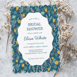 Invitación Water Garden Floral Bridal Shower Cute CUSTOM 