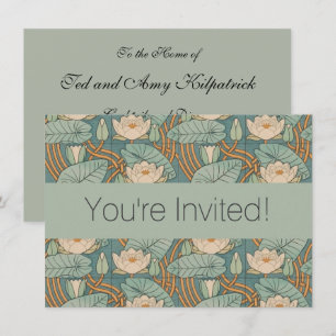 Invitación Water Lilies Lily Naturaleza Art Nouveau